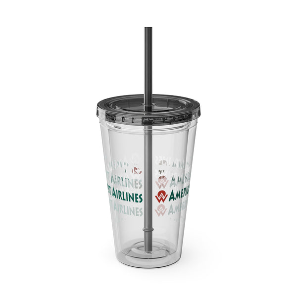 America West Airlines Fade Logo -  Tumbler with Straw, 16oz