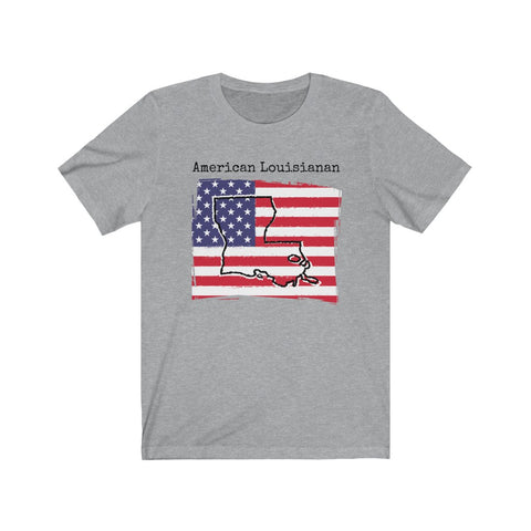 athletic heather grey American Louisianan Unisex T-Shirt – American Pride, Louisiana Pride