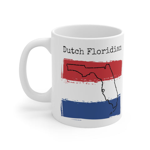 left view Dutch Floridian Ceramic Mug | Dutch Ancestry, Florida Pride