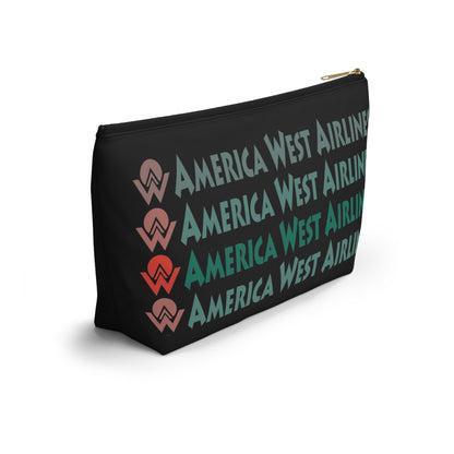 America West Airlines Fade Logo Cosmetic / Travel Pouch