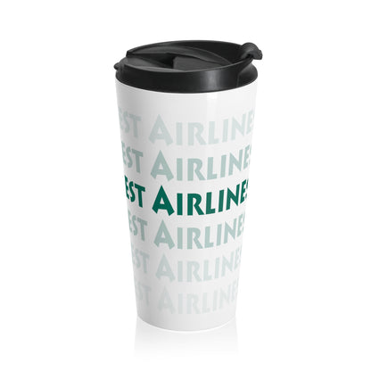 America West Airlines Fade Logo Stainless Steel Travel Mug