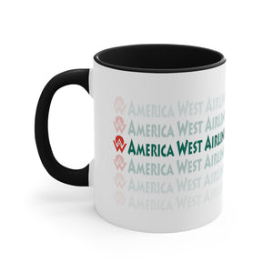 America West Airlines Fade Logo - White Mug/Black Interior - 11oz