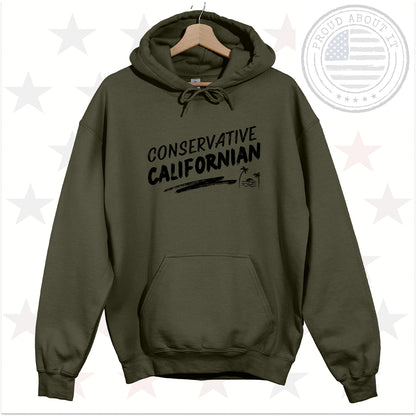 Conservative Californian Hoodie – Patriotic Unisex Pullover Hooded Sweatshirt