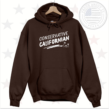 Conservative Californian Hoodie – Patriotic Unisex Pullover Hooded Sweatshirt