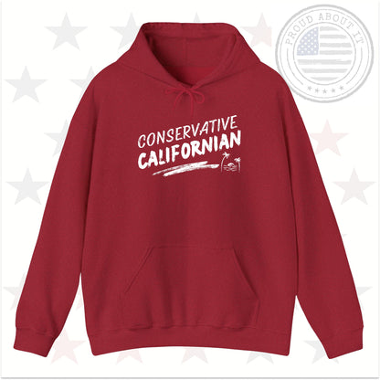 Conservative Californian Hoodie – Patriotic Unisex Pullover Hooded Sweatshirt