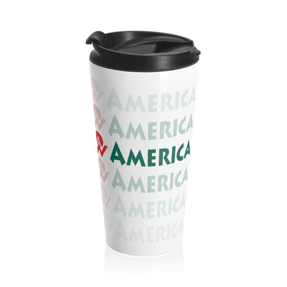 America West Airlines Fade Logo Stainless Steel Travel Mug