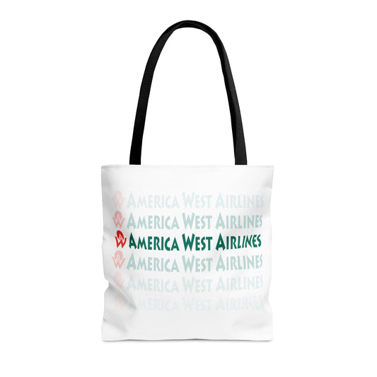 America West Airlines Alumni Fade Logo Tote Bag