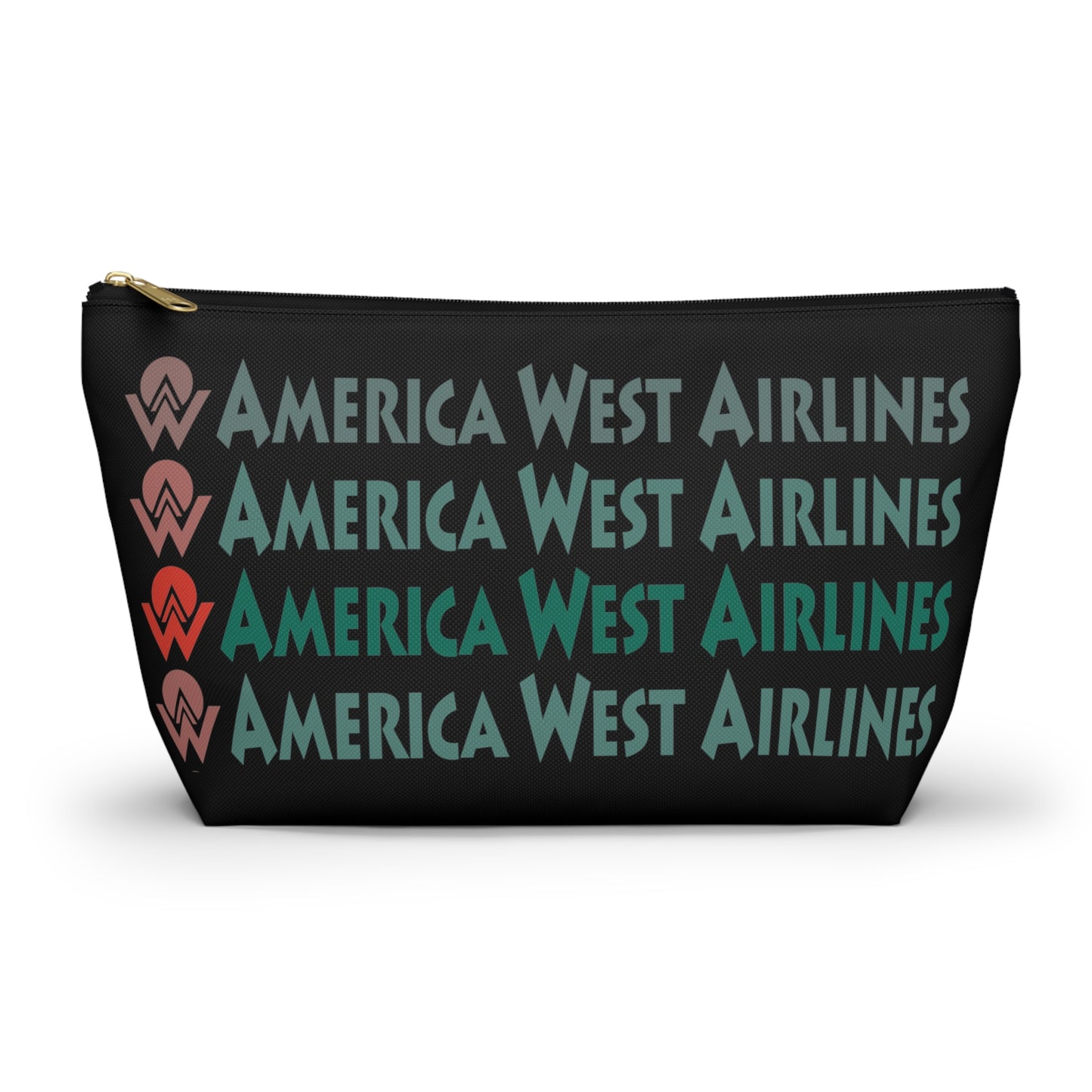 America West Airlines Fade Logo Cosmetic / Travel Pouch