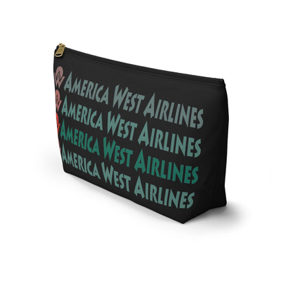 America West Airlines Fade Logo Cosmetic / Travel Pouch