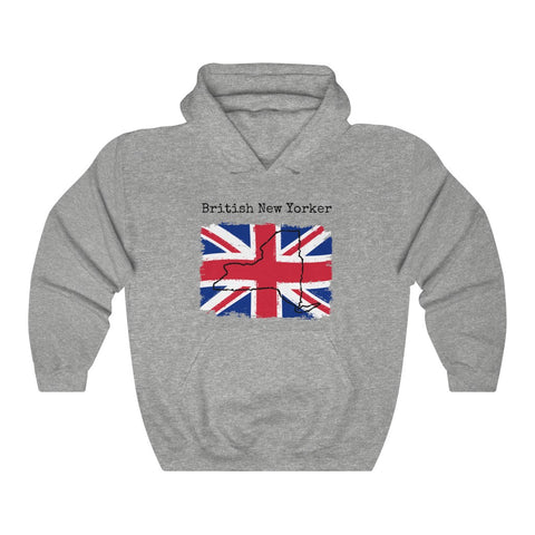 sport grey British New Yorker Unisex Hoodie | British Ancestry, New York Style