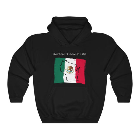 black Mexican Wisconsinite Unisex Hoodie | Mexican Pride, Wisconsin Pride