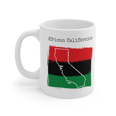 left view African Californian Ceramic Mug – African Pride, California Pride