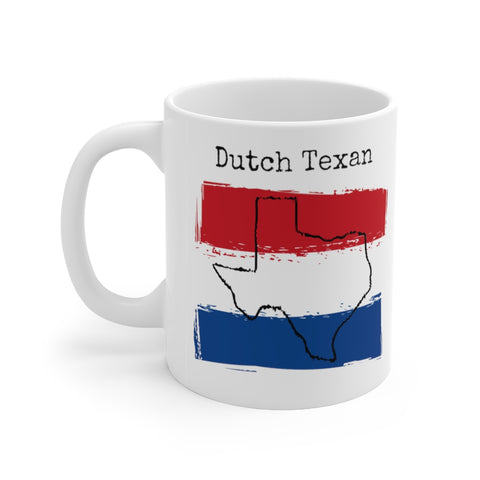 left view Dutch Texan Ceramic Mug - Dutch Heritage, Texas Pride 