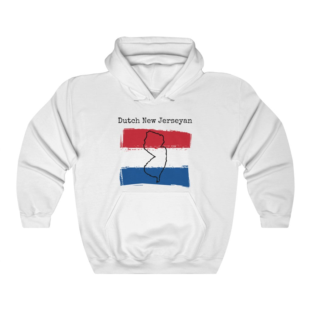 white Dutch New Jerseyan Unisex Hoodie | Dutch Heritage, New Jersey Pride