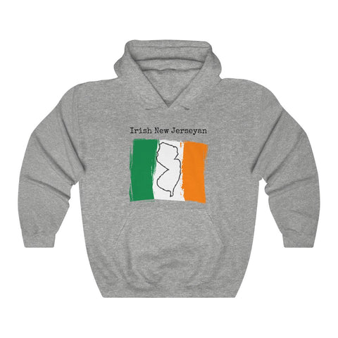 sport grey Irish New Jerseyan Unisex Hoodie | Irish Pride, New Jersey Pride