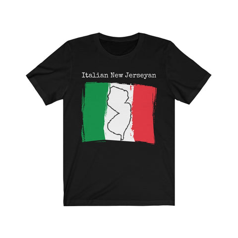 black Italian New Jerseyan Unisex T-Shirt - Italy Heritage, New Jersey Pride