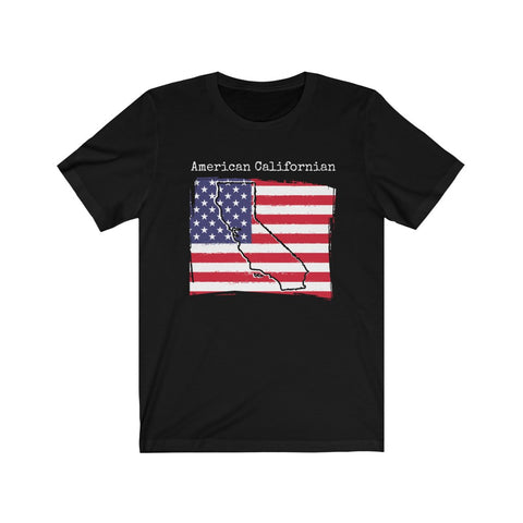black American Californian Unisex T-Shirt - American Pride, California Style