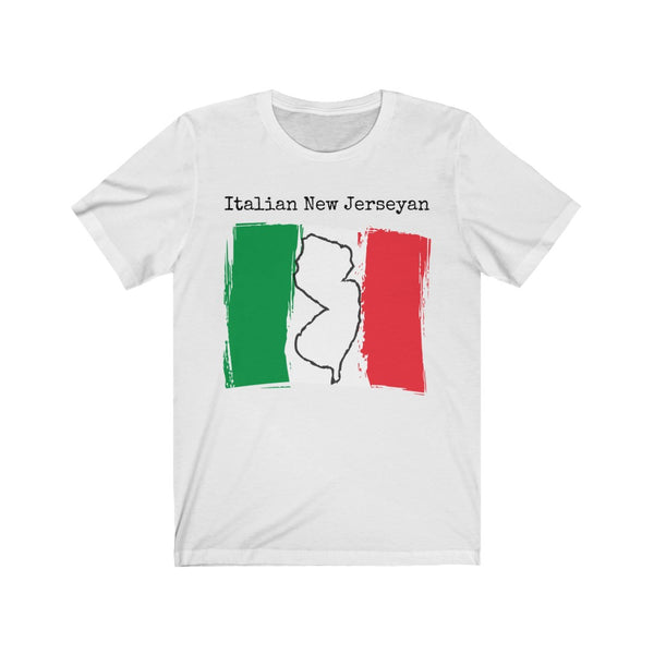 white Italian New Jerseyan Unisex T-Shirt - Italy Heritage, New Jersey Pride