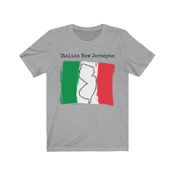 Heather Grey Italian New Jerseyan Unisex T-Shirt - Italy Heritage, New Jersey Pride
