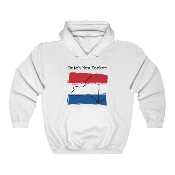 white Dutch New Yorker Unisex Hoodie | Dutch Heritage, New York Style