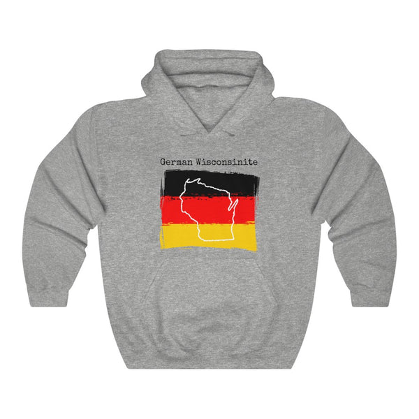 sport grey German Wisconsinite Unisex Hoodie | German Heritage, Wisconsin Pride