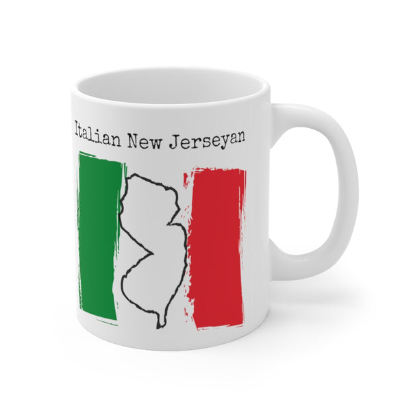 right view Italian New Jerseyan Ceramic Mug | Italian Heritage, New Jersey Pride