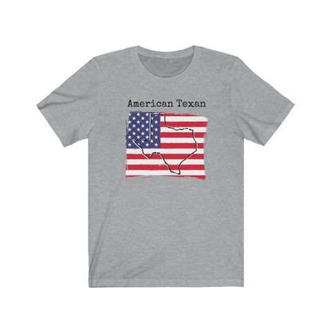 athletic heather grey American Texan Unisex T-Shirt - American Pride, Texas Pride