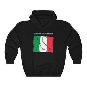 black Italian Californian Unisex Hoodie - Italian Heritage, California Style