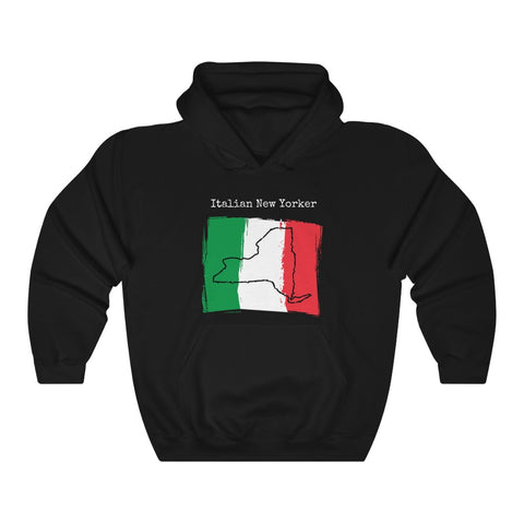black Italian New Yorker Unisex Hoodie - Italian Heritage, New York Style