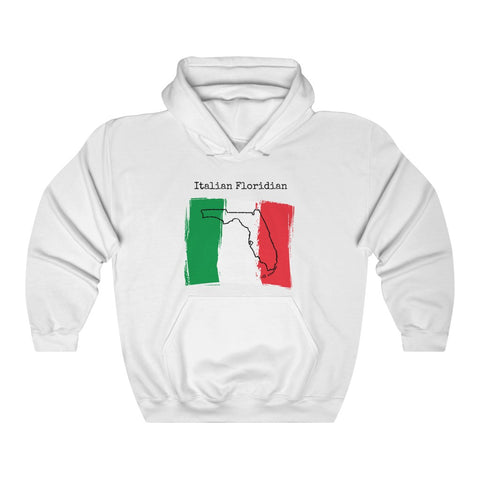 white Italian Floridian Unisex Hoodie | Italian Heritage, Florida Pride