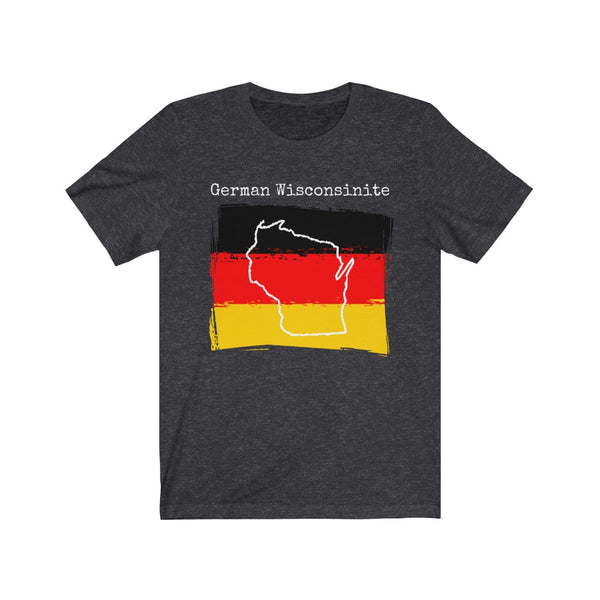 dark heather grey German Wisconsinite Unisex T-Shirt - Germany Ancestry, Wisconsin Pride