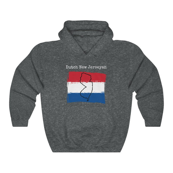 dark heather grey Dutch New Jerseyan Unisex Hoodie | Dutch Heritage, New Jersey Pride