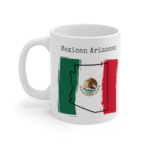 left view Mexican Arizonan Ceramic Mug - Mexican Pride, Arizona Pride