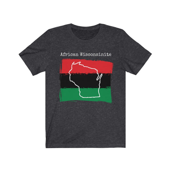 dark heather grey African Wisconsinite Unisex T-Shirt – African Ancestry, Wisconsin Pride