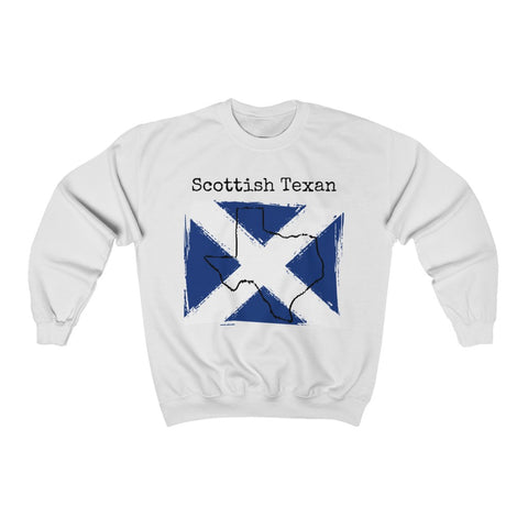 white Scottish Texan Unisex Sweatshirt | Scottish Heritage, Texas Pride