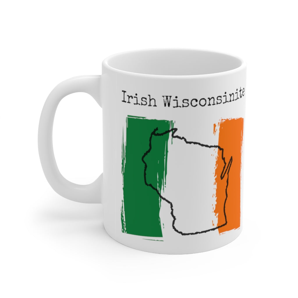 left view Irish Wisconsinite Ceramic Mug – Irish Pride, Wisconsin Pride