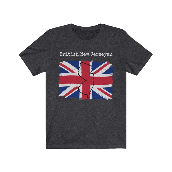 dark heather grey British New Jerseyan Unisex T-Shirt - British Ancestry, New Jersey Pride