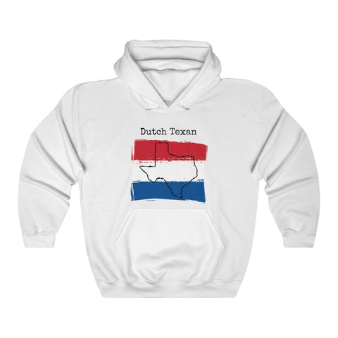 white Dutch Texan Unisex Hoodie | Dutch Heritage, Texas Pride