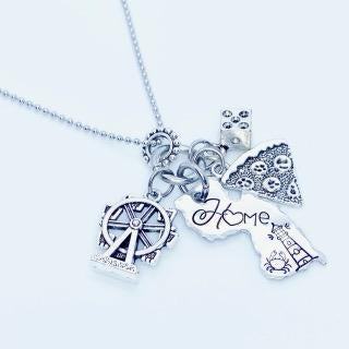 distance view New Jersey Home Charm Necklace