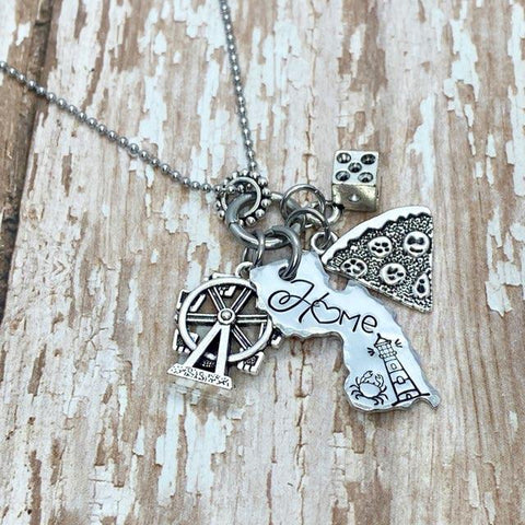 main New Jersey Home Charm Necklace