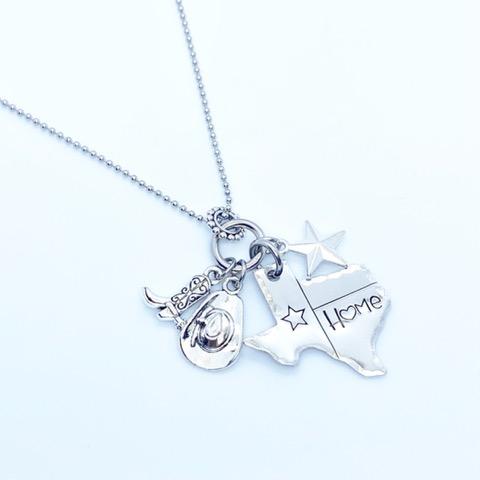 distance view of Texas Home Charm Necklace – Texan Pride - Texas Heritage