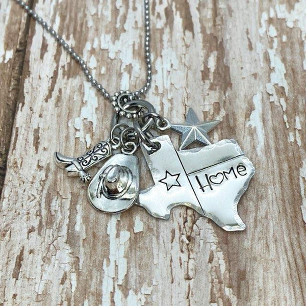 Main view Texas Home Charm Necklace – Texan Pride - Texas Heritage