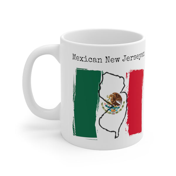 left view Mexican New Jerseyan Ceramic Mug | Mexican Pride, New Jersey Pride