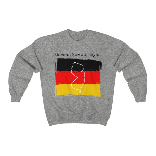 heather grey German New Jerseyan Unisex Sweatshirt - German Ancestry, New Jersey Pride