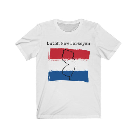 White Dutch New Jerseyan Unisex T-Shirt - Dutch Heritage, New Jersey Pride