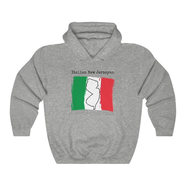 sport grey Italian New Jerseyan Unisex Hoodie | Italian Heritage, New Jersey Pride
