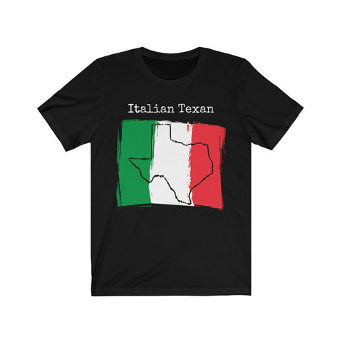 black Italian Texan Unisex T-Shirt - Italian Heritage, Texas Pride