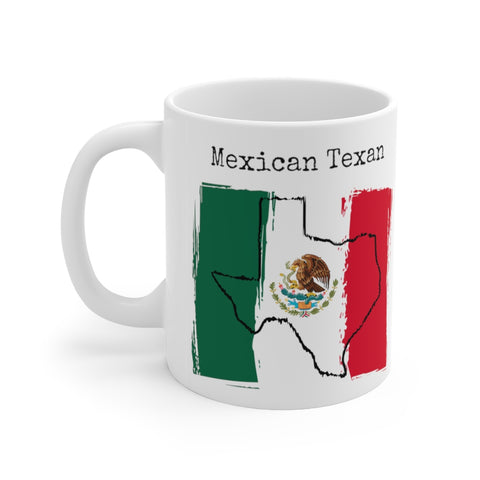 left view Mexican Texan Ceramic Mug | Mexican Heritage, Texas Pride