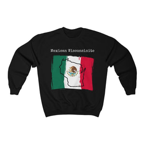 black Mexican Wisconsinite Unisex Sweatshirt - Mexican Pride, Wisconsin Pride