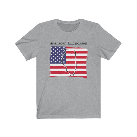 athletic heather grey American Illinoisan Unisex T-Shirt – American Pride, Illinois Pride
